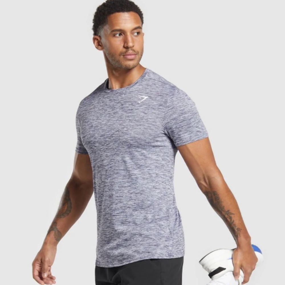 GYMSHARK MENS ARRIVAL MARL T-SHIRT LARGE